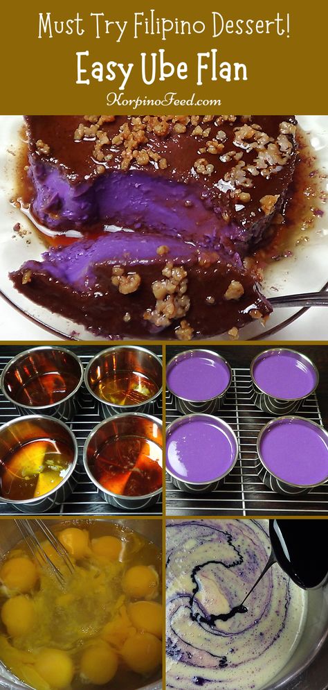 Ube Flan Recipe, Ube Flan, Philippine Food, Flan Dessert, Pinoy Dessert, Ube Recipes, Filipino Food Dessert, Flan Cake, Mango Dessert