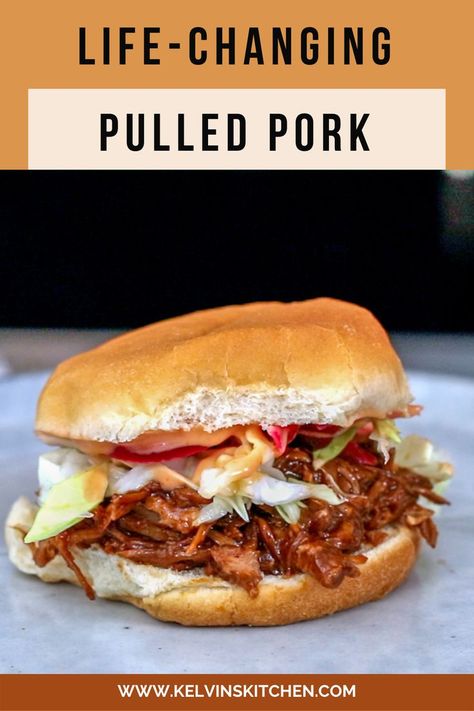 Pulled pork is an American barbecue dish, more specifically a dish of the Southern U.S., based on shredded barbecued pork shoulder. It is typically slow-smoked over wood; indoor variations use a slow cooker. The meat is then shredded manually and mixed with a sauce. Chopped Barbecue Pork, Shredded Bbq Pork, Best Pulled Pork Recipe, Shredded Pork Recipes, Awesome Sandwiches, The Best Pulled Pork, Best Pulled Pork, Pork Crock, American Barbecue