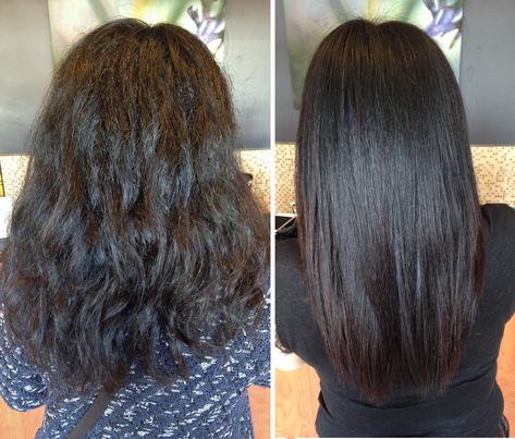 Keratin Before & After Chemical Relaxer, Hair Relaxers, Short Relaxed Hairstyles, Keratin Hair, Air Dry Hair, Types Of Curls, Permed Hairstyles, Relaxed Hair, Damaged Hair