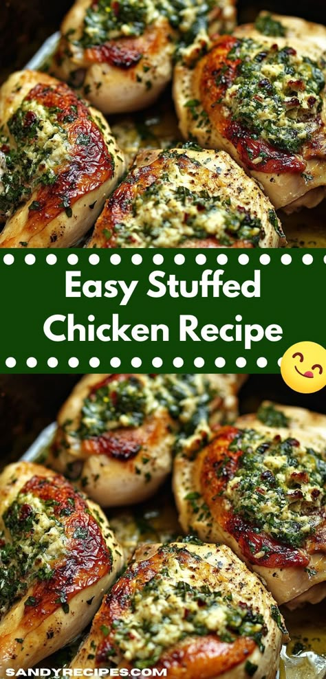 Craving something delicious yet easy to prepare? Our stuffed chicken recipe is your answer, allowing you to whip up a satisfying meal in no time, making it ideal for busy weeknights or family gatherings. Cream Cheese And Spinach Stuffed Chicken, Stuffed Chicken Thighs Baked, Easy Stuffed Chicken Recipes, Pesto Stuffed Chicken, Stuffed Chicken Breast Recipes, Stuffed Chicken Recipes, Stuffed Chicken Thighs, Stuffed Chicken Recipe, Stuffed Chicken Breasts