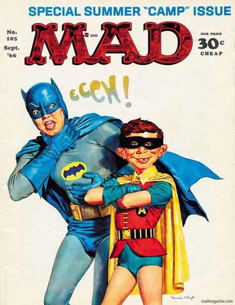 MAD Magazine Norman Mingo Classic MAD, Television, Batman, Adam West, Robin… Batman Tv Show, Mad Tv, Batman 1966, Mad Magazine, Mad World, Comic Manga, Batman And Robin, Batman Robin, Comic Book Covers