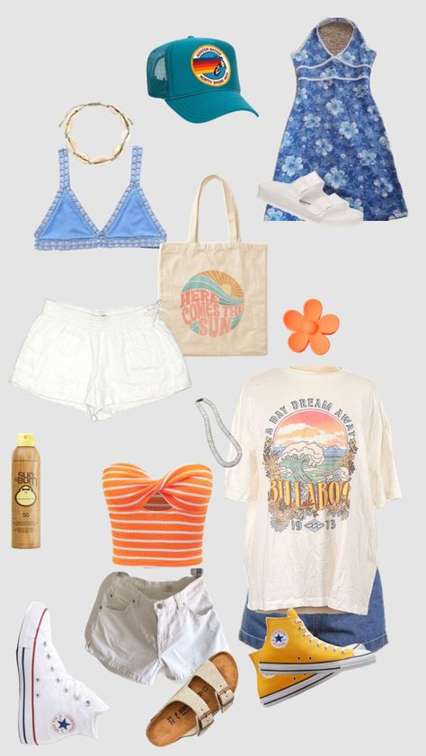 Surfy Outfits, Summer Beachy Outfits, Cute Hawaii Outfits, Pogue Life Outfits, Beachy Fashion, Outfits Hawaii, Obx Summer, Beachy Summer Outfits, Summer Camp Outfits