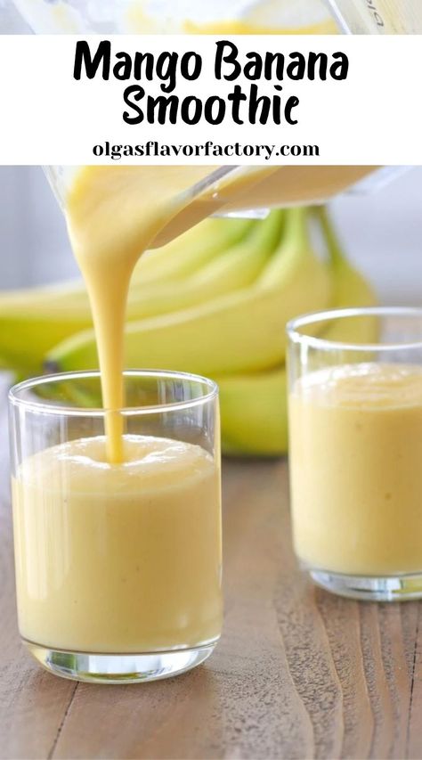 Banana Cocktails, Mango Banana Smoothie, Banana Smoothie Recipe, Tropical Smoothie, Chocolate Oats, Mango Smoothie, Healthy Lifestyle Food, Banana Smoothie, Tropical Fruit