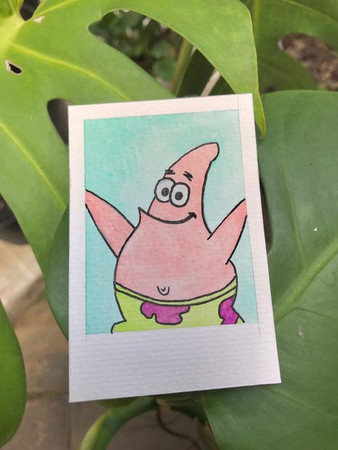 Spongebob Watercolor Painting, Spongebob Watercolor, Paint Spongebob, Patrick Painting, Aquarel Art, Paint, Water, Color, Art