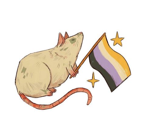 Nonbinary Art, Trans Art, Catty Noir, A Rat, Lgbt Art, Queer Art, Non Binary, Little Garden, Funky Art