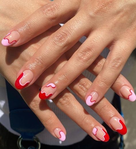 Red Manicure Ideas, Red French Tip Nails, Red French Tip, Red Gel Nails, The Man Of My Dreams, Man Of My Dreams, Kutek Disney, Dark Red Nails, Wine Nails