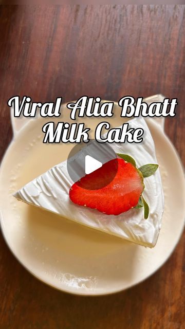 Mrs YumTum - Easy & Quick Recipes on Instagram: "Viral Alia Bhatt Milk Cake (Serves 6 slices) This cake is totally worth the hype. A lot of bakeries actually have this in their menu now. It’s quite easy to make, very simple ingredients. The vanilla sponge, whipped cream & the milk. Let see the recipe. Vanilla Sponge Cake(eggless) -Milk - 1/2cup - 100ml -Vinegar - 1tsp -Maida - 3/4th cup - 100g -Baking powder - 1/2tsp -Baking soda - 1/2tsp -Sugar - 30g - around 5tbsp -Oil - 1/4th cup - 45ml -Curd - 1/4th cup - 60ml -Vanilla essence - 1tsp Method: -Add the vinegar to like warm milk & keep aside for 1min to curdle. -Now in a bowl, add sugar, oil, curd & vanilla essence. Whisk well to combine. -Sieve in the dry ingredients maida+BP+BS. -And fold in everything till you see no lumps. Easy Eggless Cake Recipe, Simple Cake Recipe 4 Ingredients, Eggless Vanilla Sponge Cake, Eggless Vanilla Cake Recipe, Milk Cake Recipe, Easy Quick Recipes, Eggless Cakes, Easy Vanilla Cake Recipe, Cake Bar