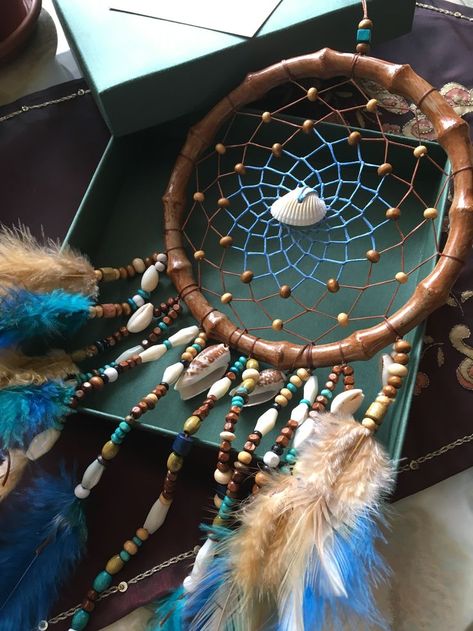 Sea Feather, Dreamcatcher Nursery, Boho Rooms, Turquoise Dream Catcher, Summer Room Decor, Blue Dream Catcher, Dream Catcher Nursery, Summer Room, Native American Decor