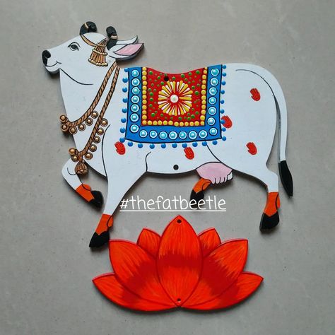 Product: pichwai cow hanging Material: mdf Status : sold DM for details! #pichwai #pichwaicowhanging #cow #lotus #pichwaiart… | Instagram Pichwai Paintings Cows, Pichwai Cow, Dhokra Art, Pichwai Art, August Crafts, Deer Drawing, Cow Drawing, Cow Photos, Lotus Painting