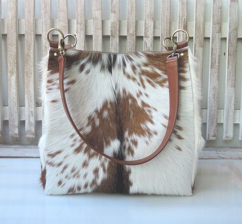 COWHIDE PURSE HANDBAG For Women Handmade Large  Tote Bag with Zipper Brown White Hair On Hide Custom Made to Order Cowhide Bucket Bag  LARGE COW HIDE Purse with Zipper Brown White Hair On Hide Handbag Custom Made to Order Gift for Wife Cowhide Bucket Bag Tote Leather Nappy Bag.  Each piece is one of a kind and forever unique. Great Office Document bag too! We hand pick each hide ourselves, selecting only the best pieces for our bags, pre planning the best position to capture the best markings to Cowhide Leather Purse, Brown White Hair, Nappy Gift, Cow Print Leather Bag For Daily Use, Cow Hide Purses, Western Cowhide Purse, Myra Bags Cowhide Fringe, Tote Bag With Zipper, Cowhide Handbags