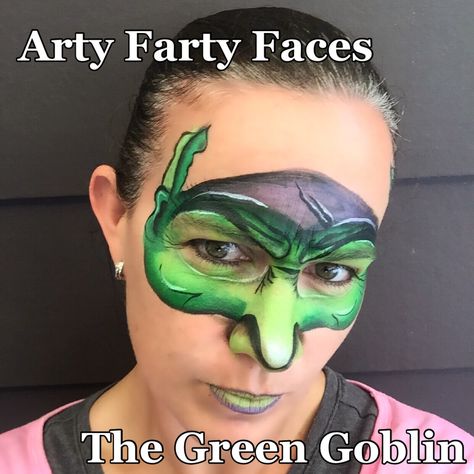 The Green Goblin - Batman Goblin Face Paint, Goblin Face, The Green Goblin, Theatre Props, Face Paintings, Amazing Friends, Green Goblin, Super Heroes, Halloween Ideas