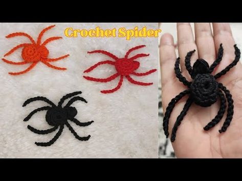 CROCHET SPIDER EASY TUTORIAL FOR HALLOWEEN | VERY EASY AND BEGINNER FRIENDLY SPIDER PATTERN - YouTube Crochet Insects, Spider Crochet, Crochet Spider, Moldes Halloween, Halloween Amigurumi, Spider Pattern, Crochet Snowflake Pattern, Crochet Skull, Crochet Hair Clips