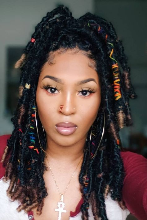 Short Goddess Faux Locs, Short Faux Locs Styles, Short Faux Locs, Faux Loc, Sew In Hairstyles, Short Locs Hairstyles, Faux Locs Hairstyles, Twist Braid Hairstyles, Goddess Locs