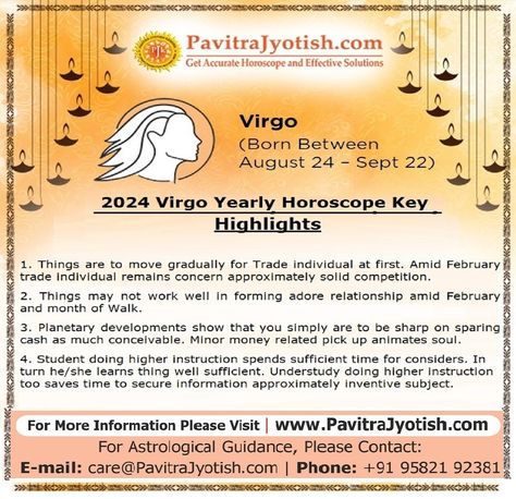 Virgo 2024: Embrace Success! Career opportunities bloom, relationships thrive. Your journey to fulfillment begins! 2024 Virgo Sun Sign Predictions Now. #Virgo #2024_Virgo #Virgo_Horoscope_2024 #Virgo_Horoscope #2024_Yearly_Horoscope #2024_Astrology #Sun_Sign #2024_Horoscope #Astrology #Pavitra_Jyotish Virgo 2024, 2024 Astrology, Virgo Sun Sign, Virgo Sun, Yearly Horoscope, Virgo Horoscope, Sun Sign, Career Opportunities, Astrology