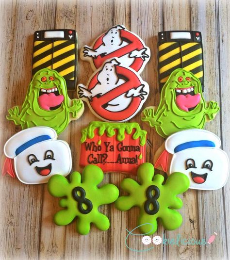 Ghost Busters Birthday Party, Ghostbusters Birthday Party, Ghostbusters Party, 80s Theme Party, Ghost Busters, Creative Cookies, Cute Cookies, 4th Birthday Parties, Halloween Cookies