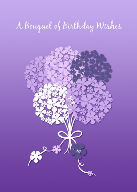 Purple Floral Bouquet, Birthday card 50th Birthday Greetings, Purple Birthday Card, Purple Happy Birthday, Happy Birthday Wishes Pics, Birthday Wishes Pics, Birthday Purple, Bouquet Birthday, Halloween Wallpaper Backgrounds, Birthday Bouquet