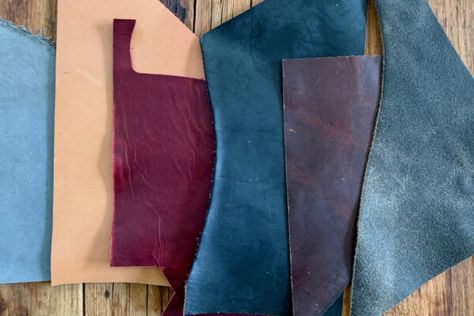 Sewing Leather By Hand, Sewing Leather With A Sewing Machine, Leather Sewing Projects, Suede Projects, Sewing Stitches By Hand, Leather Types, Leather Bag Tutorial, Leather Tutorial, Leather Jewelry Making