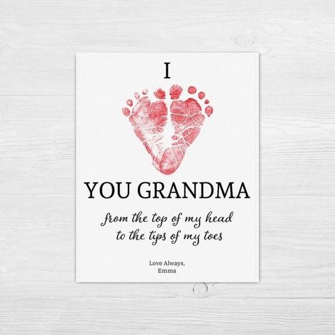 Cute Mothers Day Gifts For Grandma, Baby Footprint Mothers Day Craft, Cards For Grandma Mothers Day, Baby Feet Mothers Day Craft, Baby Handprint Crafts Mothers Day, Mothers Day Crafts Footprints, Footprint Mothers Day Crafts For Grandma, Mother’s Day For Grandma From Baby, Happy Birthday Crafts For Grandma