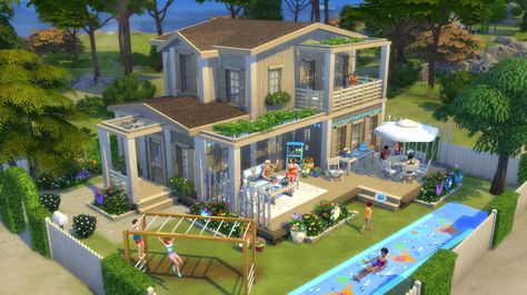 The Sims - Nyheter - Officiell webbsajt Garden Ideas Sims 4, Sims 4 Backyard, Lotes The Sims 4, The Sims 4 Lots, Sims Free Play, Muebles Sims 4 Cc, Sims 4 House Plans, Sims 4 House Building, House Backyard