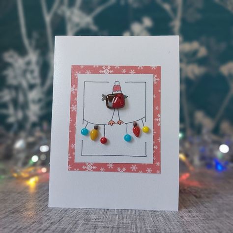 ThecraftyblackcatCo - Etsy UK The Robins, Robin Christmas, Glass Lights, Fused Glass Christmas, Glass Fusion Ideas, Message Cards, Picture Gifts, Christmas Cards To Make, Special Cards