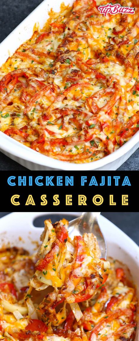 Tex Mex Dinner, Chicken Breast Casserole Recipes, Fajita Casserole, Fajita Chicken, Chicken Fajita Casserole, Bell Pepper Recipes, Easy Guacamole, Chicken Fajita, Fajita Recipe