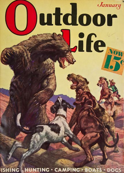 Outdoor Life Magazine, Life Magazine Covers, Bear Artwork, Bear Attack, Hunting Art, Life Cover, Deer Art, Horses And Dogs, Classic Outdoor