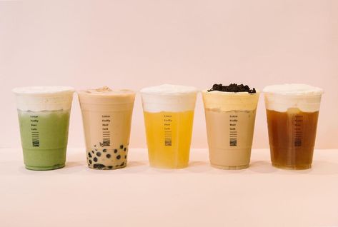 Cheese Tea Is the Newest Trend You Never Knew You Needed — On Trend Melon Tea, Almond Jelly, Cheese Tea, Cream Cheese Topping, Tea Places, Trendy Food, Yogurt Drinks, Honey Tea, Fruity Pebbles