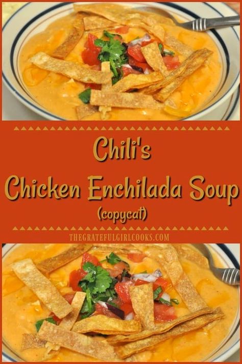 Chilis Enchilada Soup Crockpot, Crockpot Cheesy Chicken Enchilada Soup With Velveeta, Chicken Tortilla Soup With Velveeta, Thick Tortilla Soup, Chili’s Chicken Tortilla Soup, Thick Chicken Tortilla Soup, Chilis Chicken Enchilada Soup Recipe, Chilis Enchilada Soup, Authentic Chicken Tortilla Soup