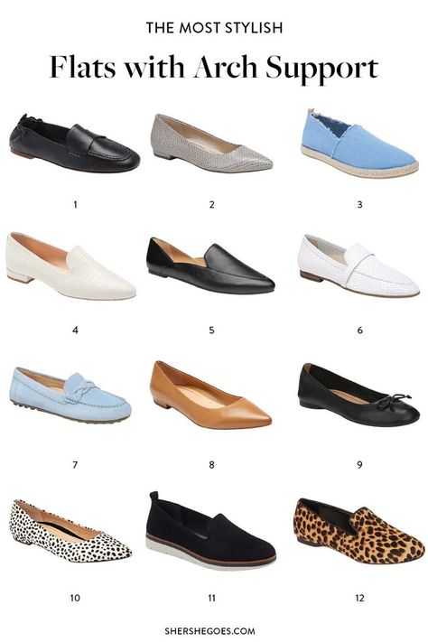 Supportive Shoes For Women, Business Casual Shoes Women, Comfortable Office Shoes, Orthopedic Shoes For Women, Shoes For High Arches, Work Flats Shoes, Best Comfortable Shoes, Popular Shoe, Arch Support Sandals