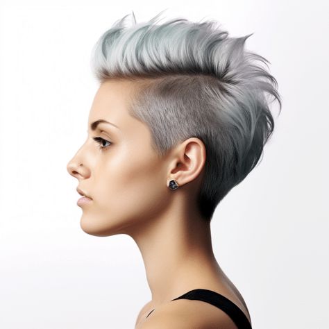 Faux Hawk for Oval Faces Classic Pixie Haircut, Pixie Faux Hawk, Hawk Hairstyle, Grey Pixie Hair, Short Haircuts For Oval Faces, Haircut Ideas Trendy, Classic Pixie, Pixie Haircut Ideas, Faux Hawk Hairstyles