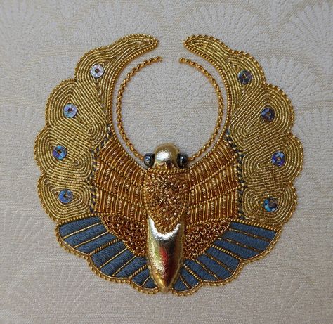 Slate Japanese Butterfly by Jane Nicolas Japanese Butterfly, Goldwork Embroidery, Gold Work Embroidery, Egyptian Inspired, Tambour Embroidery, Couture Embroidery, Japanese Embroidery, Handwork Embroidery Design, Sewing Embroidery Designs