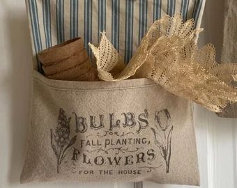 GrayHorseFarm - Etsy Small Garden Tools, Peg Rail, Vintage Grain Sack, Handmade Farmhouse, Fall Bulbs, Words Love, Mail Holder, Ticking Fabric, Grain Sack