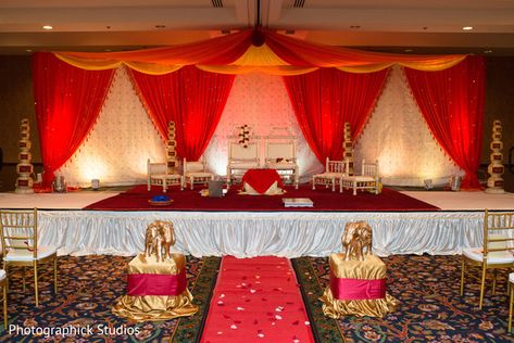 The big day http://maharaniweddings.com/gallery/photo/27082 @photographick @projectbridedc Red Quinceanera Ideas, Drape Backdrop, Pond Wedding, Red Gold Wedding, Wedding Walk, Red Carpet Wedding, Pipe And Drape Backdrop, Hindu Ceremony, Wedding Venue Houston