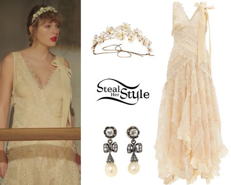 Music Video Taylor Swift, Taylor Swift Willow, Taylor Swift Costume, Taylor Swift Dress, Taylor Outfits, Melinda Maria, Taylor Swift Birthday, Natural Pearl Earrings, Taylor Swift Tour Outfits