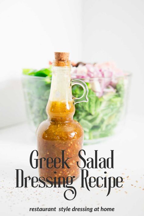 This homemade Greek salad dressing couldn't be easier to make! With just a handful of simple ingredients, this Greek dressing recipe is fast, easy, and delicious! Plus it's sure to be a hit wherever it goes. Greek Dressing Recipe, Homemade Greek Salad Dressing, Homemade Greek Salad, Greek Salad Dressing Recipe, Homemade Greek Dressing, Greek Dressing, Greek Salad Dressing, Salad Dressing Recipe, Homemade Condiments