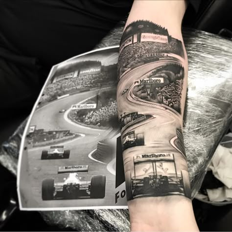 F1 Tattoo, Racing Tattoos, Mechanic Tattoo, 2023 Pedicure, G Tattoo, Biker Tattoos, Tattoo Magazine, Back Of Shoulder Tattoo, Car Tattoos