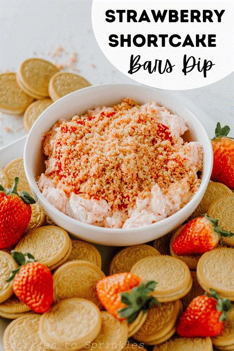 Strawberry Cheesecake Dip, Strawberry Shortcake Bars, Strawberry Crunch Cake, Strawberry Shortcake Cheesecake, Cool Whip Desserts, Strawberry Shortcake Ice Cream, Cake Dip, Easy Snacks For Kids, Strawberry Cake Mix