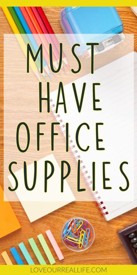 Must Have Office Supplies. Learn what desk supplies will keep you organized and productive so you can enjoy your work space and get more done. Cute Desk Supplies, Desk Assessories Offices, Must Have Office Supplies, Office Supply Organization At Work, Fun Office Supplies, Office Supplies Checklist, Office Desk Organization, Office Supplies List, Office Desk Supplies