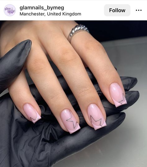 Nails Star Design, Beautiful Spring Nails, Pretty Spring Nails, Nail Ideas For Short Nails, Nails Star, Paznokcie Hello Kitty, Ideas For Short Nails, Pink French Nails, Wow Nails