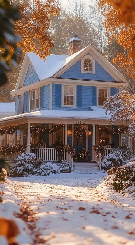 Cozy Town Aesthetic, Small Town Christmas Aesthetic, Christmas Town Aesthetic, Snowy Christmas Aesthetic, New Hampshire Christmas, Blue Christmas Aesthetic, Cozy Pics, Farm Goals, Christmas In The Country