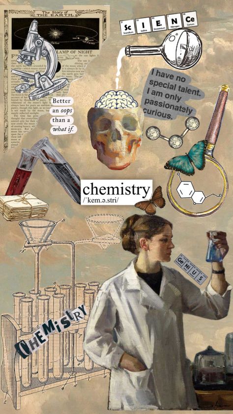 Chemistry Students Aesthetic, Biochemistry Aesthetic Wallpaper, Chem Student Aesthetic, Science Major Aesthetic Outfits, Chemistry Girl Aesthetic, Biochemistry Wallpaper, Chemistry Collage, Chemistry Aesthetic Wallpaper, Chemistry Student Aesthetic