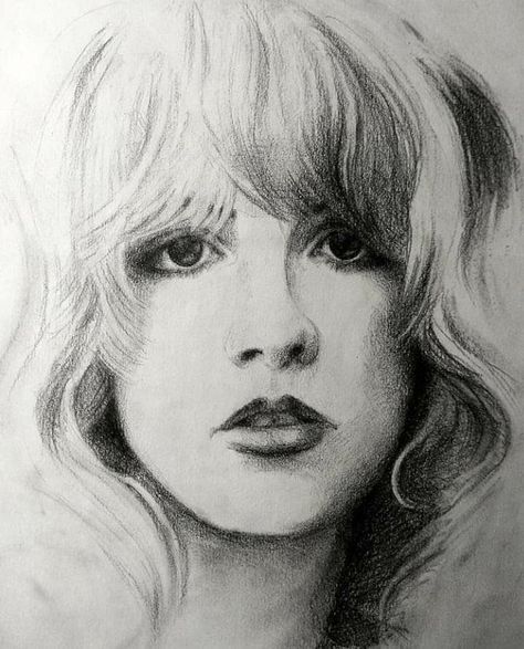 Stevie Nicks Drawing, Young Stevie Nicks, Drawing Faces, Ap Art, Fleetwood Mac, Stevie Nicks, Face Drawing, Digital Painting, Rock And Roll