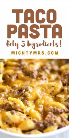 Quick Easy Mexican Food, Last Minute Recipes Dinner, Ground Beef Recipes 5 Ingredients Or Less, Easy Meal Ground Beef, Taco Noodle Casserole Recipes, Taco Pasta Bake Cream Cheese, Ground Beef And Sour Cream Recipes, Pasta Taco Casserole, Baked Taco Pasta