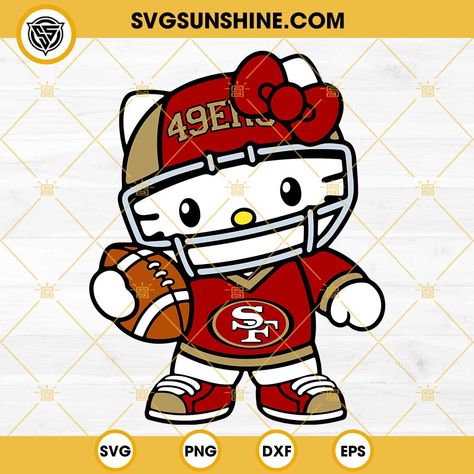 Hello Kitty San Francisco 49ers SVG, Hello Kitty Football SF 49ERS NFL SVG Hello Kitty 49ers, 49ers Tshirt Ideas, Hello Kitty Football, 49ers Birthday Party, 49ers Birthday, 49ers Cheerleaders, 49ers Svg, San Francisco 49ers Logo, American Embroidery