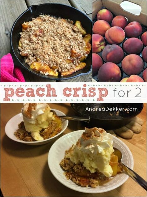 Fresh Peach Crisp, Easy Peach Crisp, Fresh Peach Recipes, Oatmeal Crisp, Peach Crisp Recipe, Cooking Whole Chicken, Small Batch Baking, Peach Crisp, Single Serve Desserts