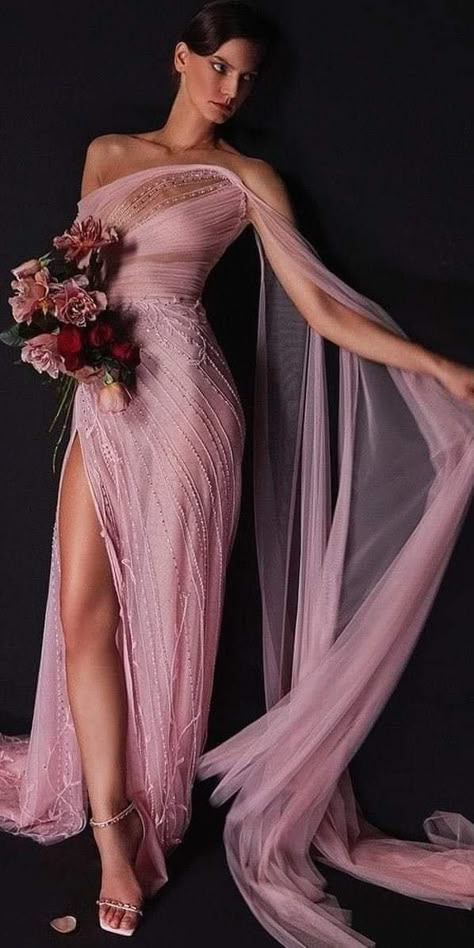 Coutour Dresses, Hamda Al Fahim, Runway Gowns, Fancy Gowns, Pink Gowns, Fantasy Dress, Couture Gowns, Glam Dresses, Yellow Fashion