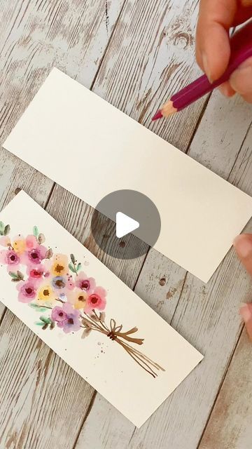 How To Paint With Watercolor Pencils, Watercolor Art With Pencils, Watercolor Art Pencil, Waterpencil Art Easy, Watercolor Art Simple Ideas, Watercolour Pencil Flowers, Painting With Watercolor Pencils, Watercolor With Pencils, How To Draw With Watercolor Pencils