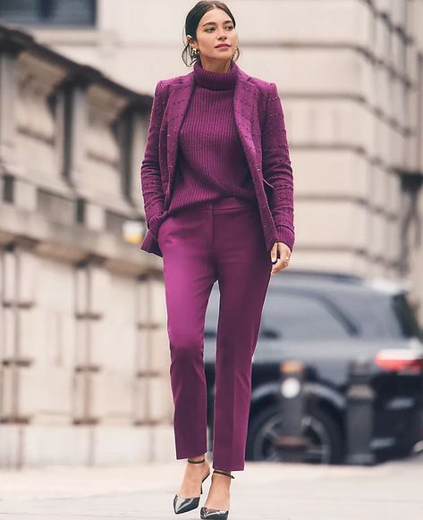 607630 Plum Blazer Outfit, Lean Legs, Knitted Suit, Hip Style, Petite Jacket, Outfit Inspiration Fall, Long Blazer, Trendy Clothes For Women, Work Attire