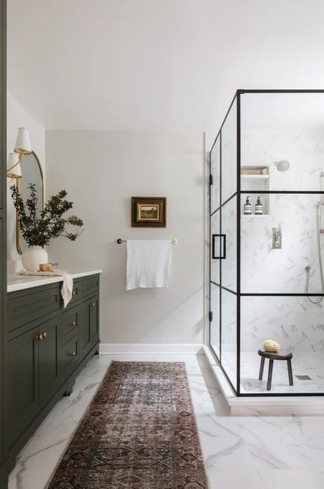 Dark Vanity Bathroom, Bathroom Closet Remodel, Guest Bathroom Essentials, Dark Green Bathrooms, Green Bathroom Vanity, Wrong Choice, Green Vanity, Sunday Reset, Pretty Bathrooms