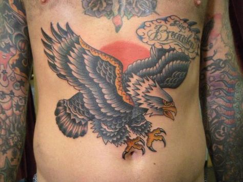 Eagle - Richard Stell Tattoos Traditional Snake, Eagle Tattoos, Tattoo Traditional, American Tattoos, Eagle Tattoo, Elephant Tattoos, Top Tattoos, Feather Tattoos, Snake Tattoo